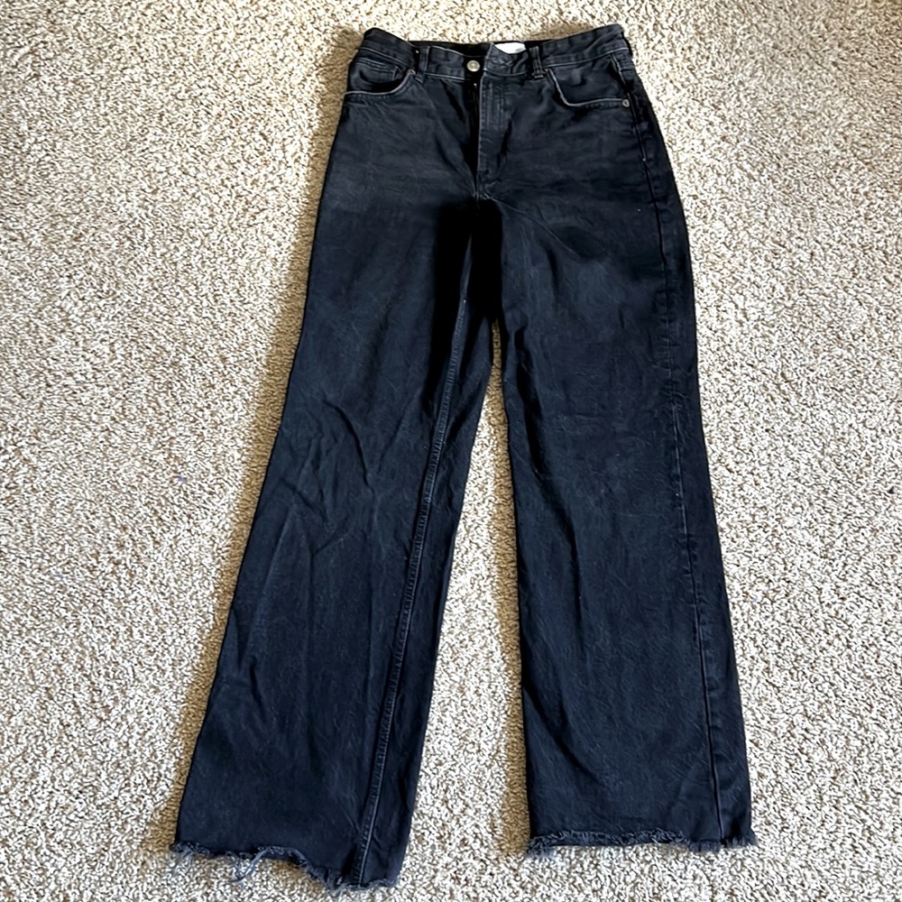 Zara wide-leg jeans black size 8